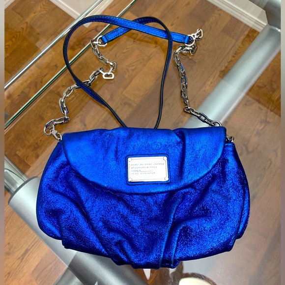 Marc By Marc Jacobs Handbags - OFFERS??? Classic Q Karlie by Marc Jacobs in Blue Metallic leather w/chrome